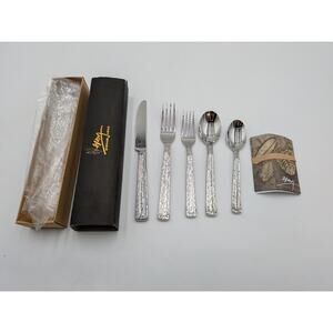 NIB Michael Aram Hammerstone 5 Piece Flatware Set 325101